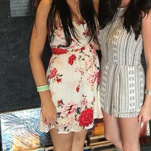 Floral strapless dress